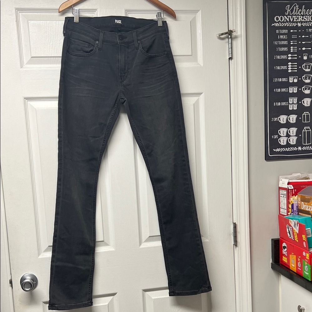 PAIGE Men's Dark Gray Bootcut Jeans